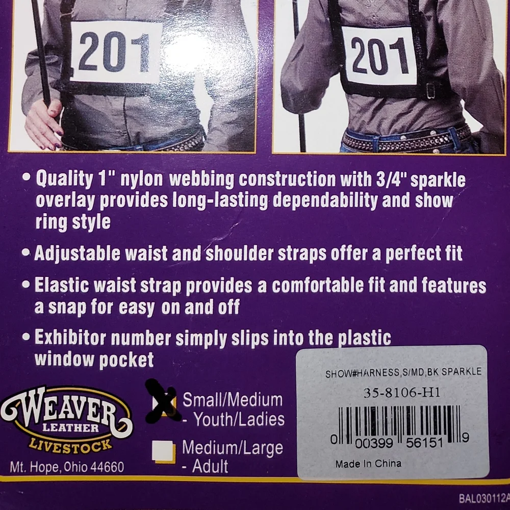 Exhibitor Number Harness - Picture 2 of 5